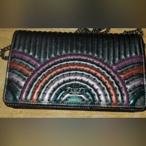 Coach Callie Foldover Chain Clutch, Colorblock Deco Quilting & Rivets